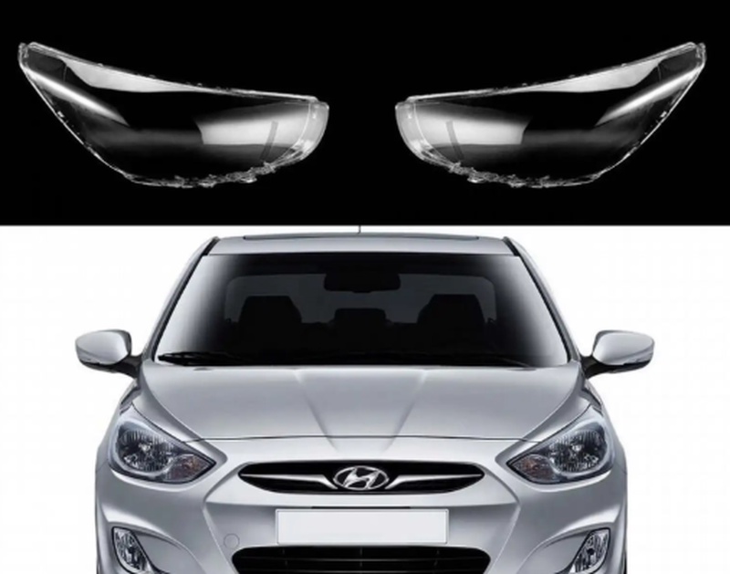 Стекло фары Hyundai Solaris Accent 2010-2014